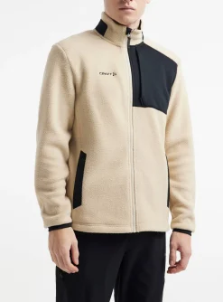 Craft Sportswear Mellanlager & Fleece|Mellanlager^ADV Explore Pile Fleece Jacket M Ecru-Black