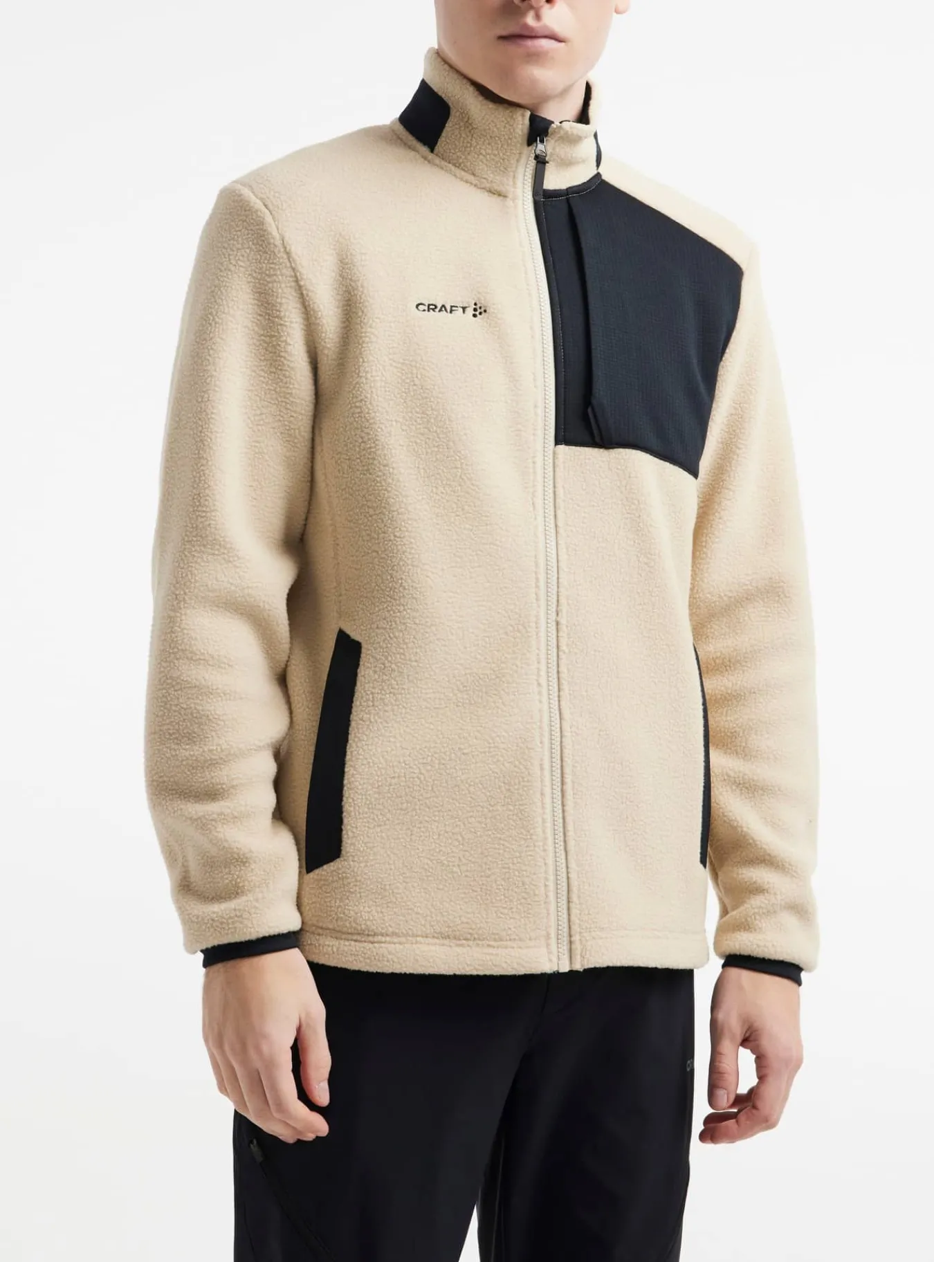 Craft Sportswear Mellanlager & Fleece|Mellanlager^ADV Explore Pile Fleece Jacket M Ecru-Black