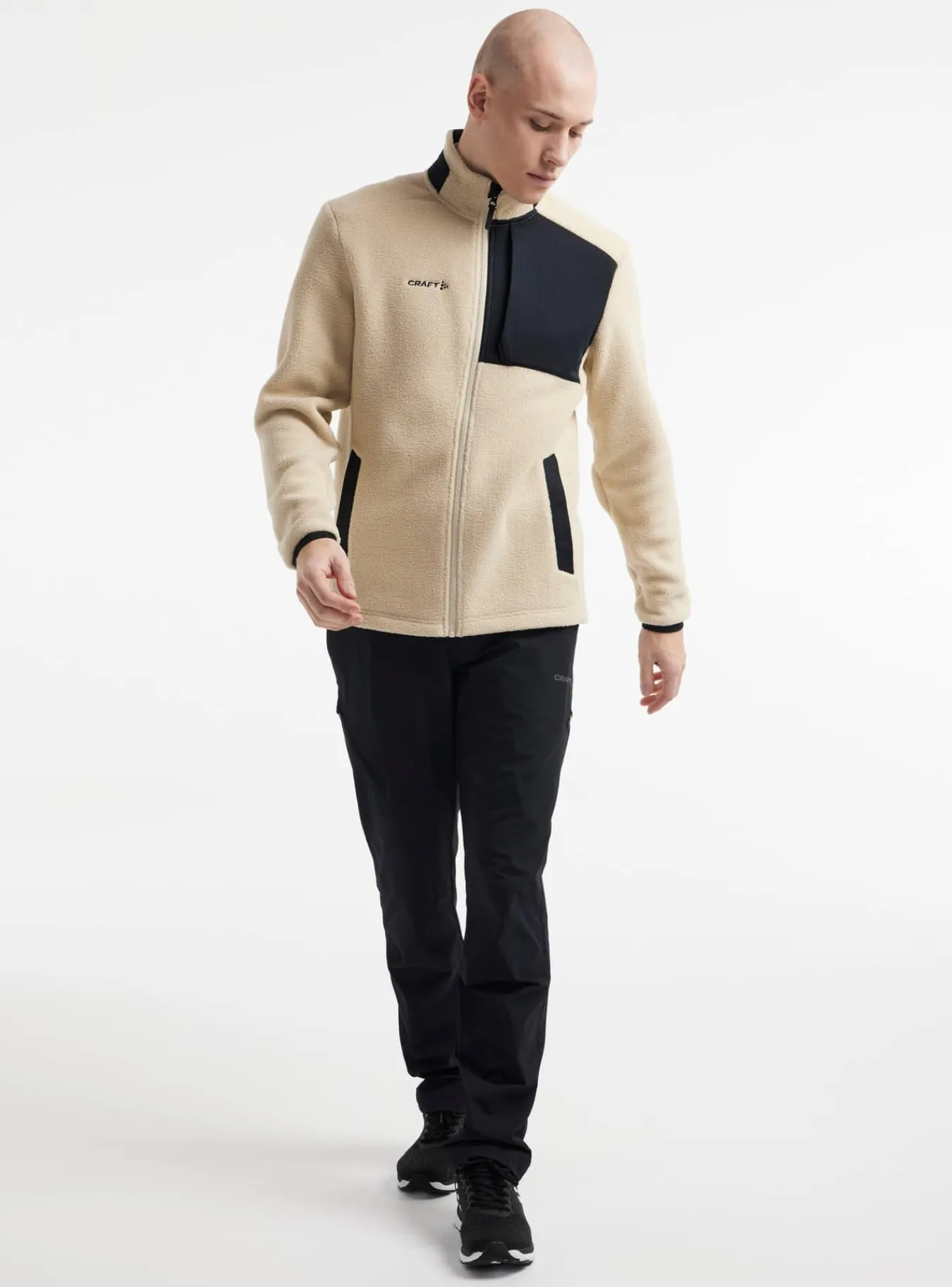 Craft Sportswear Mellanlager & Fleece|Mellanlager^ADV Explore Pile Fleece Jacket M Ecru-Black