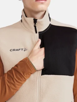Craft Sportswear Mellanlager & Fleece|Mellanlager^ADV Explore Pile Fleece Vest M Ecru-Black