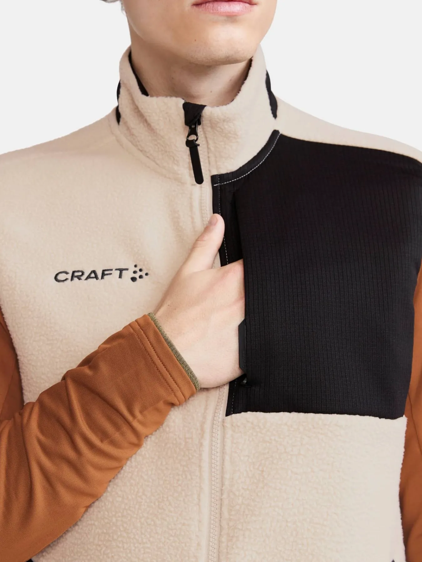 Craft Sportswear Mellanlager & Fleece|Mellanlager^ADV Explore Pile Fleece Vest M Ecru-Black