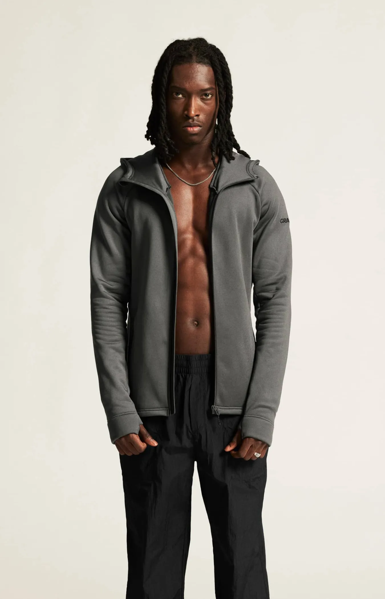 Craft Sportswear Mellanlager & Fleece|Mellanlager^ADV Explore Power Fleece Hood Jacket M Granite