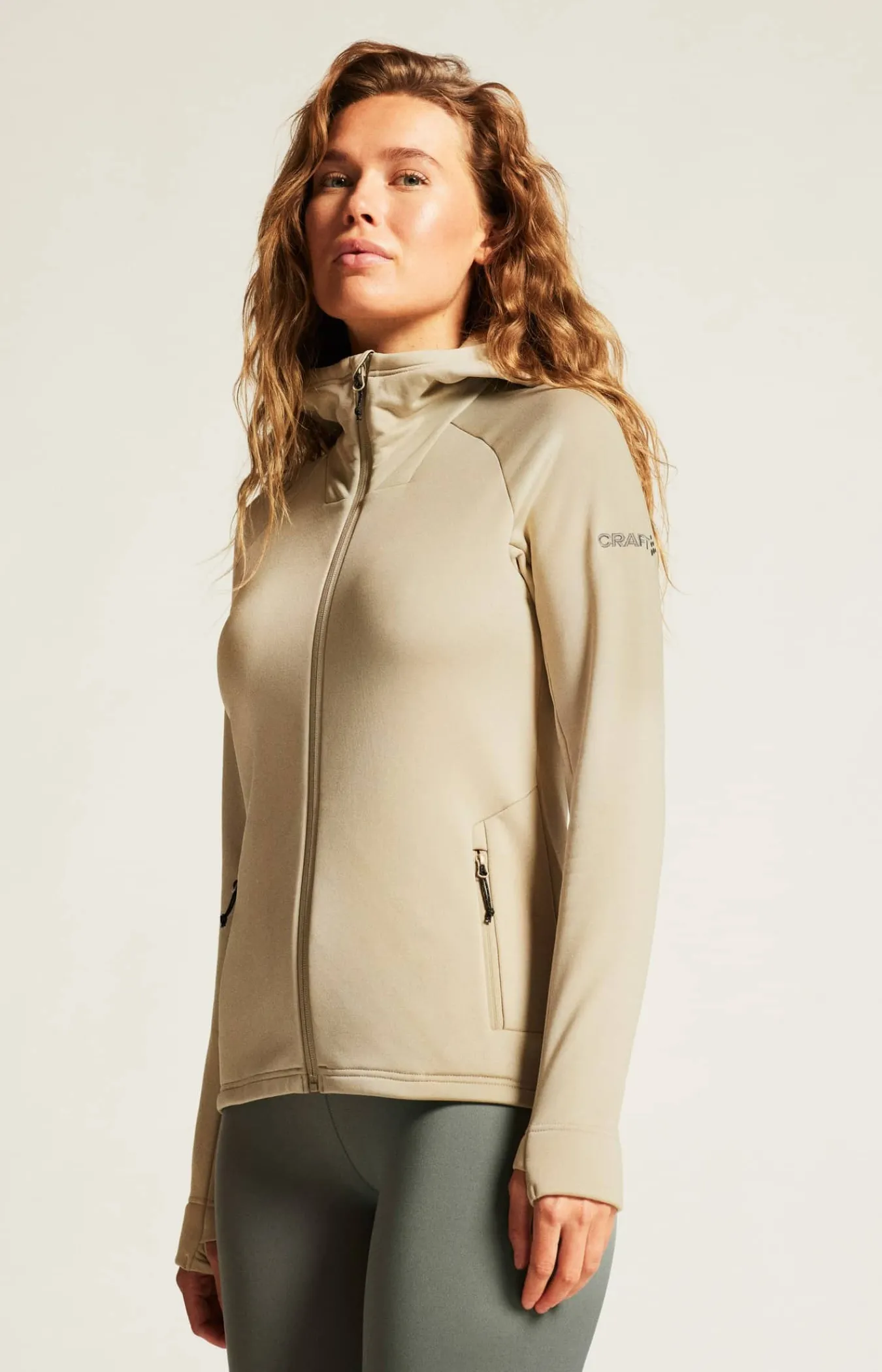 Craft Sportswear Mellanlager & Fleece|Mellanlager^ADV Explore Power Fleece Hood Jacket W Hay