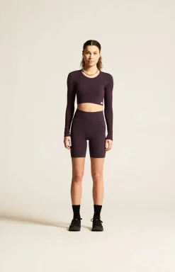 Craft Sportswear Träning^Collective Rib Cropped Ls Top W Dk Plum