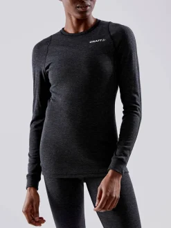 Craft Sportswear Underställ|Ull^CORE Wool Merino LS Tee W BLACK MELANGE
