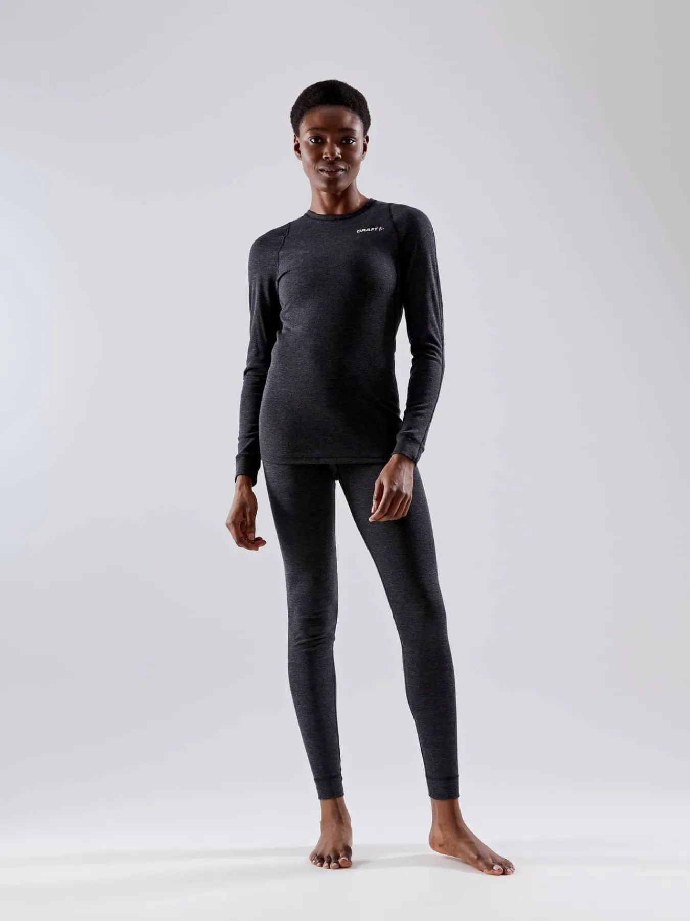 Craft Sportswear Underställ|Ull^CORE Wool Merino LS Tee W BLACK MELANGE