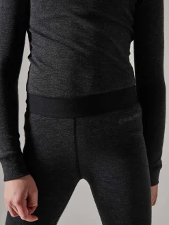 Craft Sportswear Underställsset|Ull^CORE Wool Merino Set Jr Black Melange
