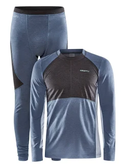 Craft Sportswear Underställ|Underställsset^CORE Wool Mix Set M Flow/Granite