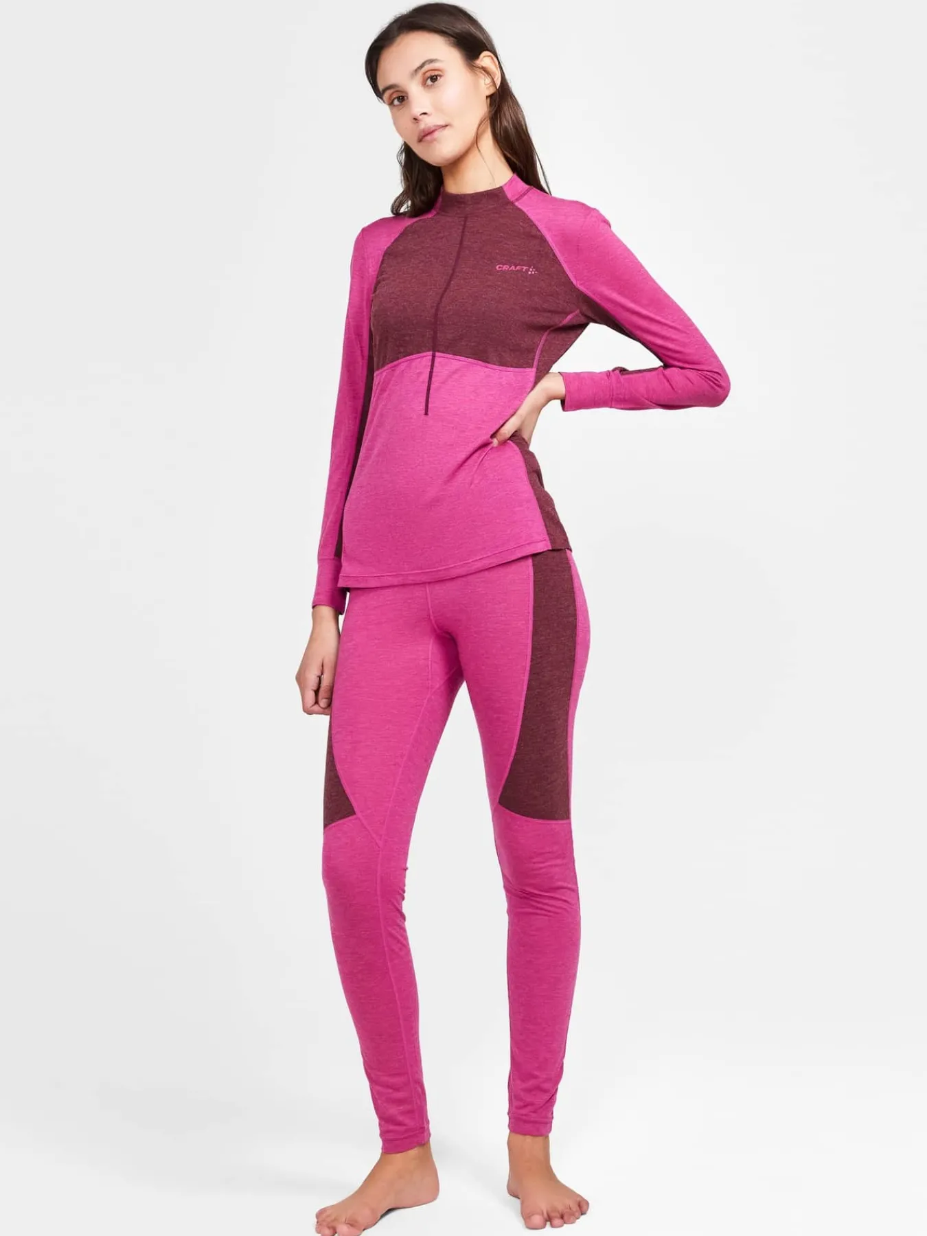 Craft Sportswear Underställ|Aktiva Underställ^CORE Wool Mix Set W Roxo/Punsch