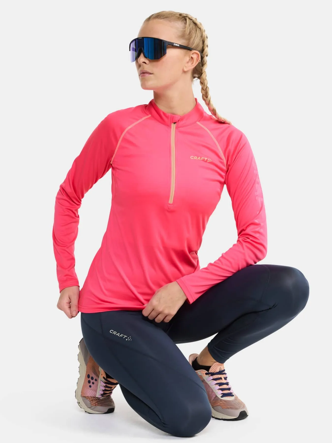 Craft Sportswear Träning^Eaze LS Half Zip Tee W Fuchsia-Cosmo