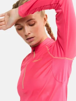 Craft Sportswear Träning^Eaze LS Half Zip Tee W Fuchsia-Cosmo
