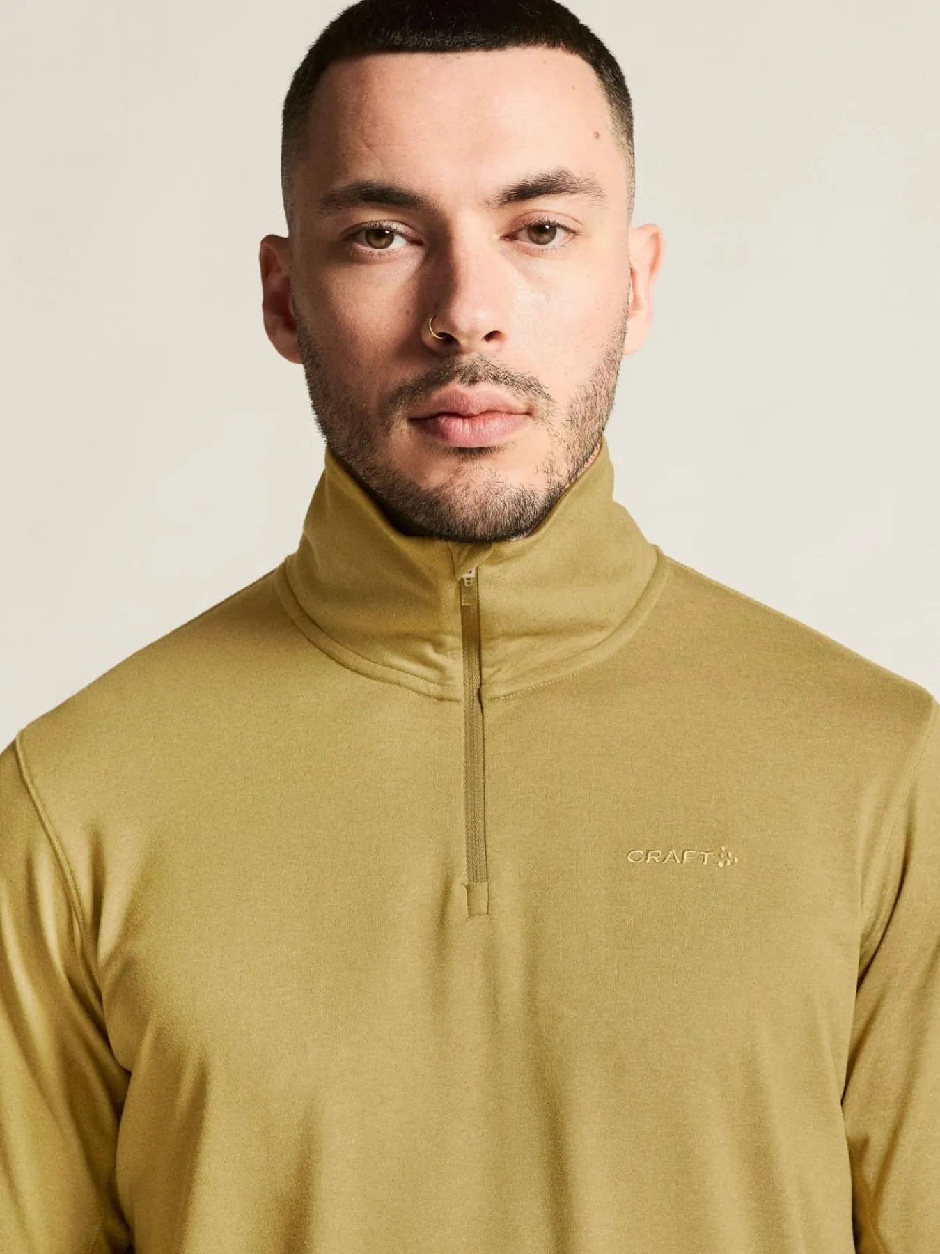 Craft Sportswear T-Shirts & Tröjor|Mellanlager^Flow HZ LS M Khaki Melange
