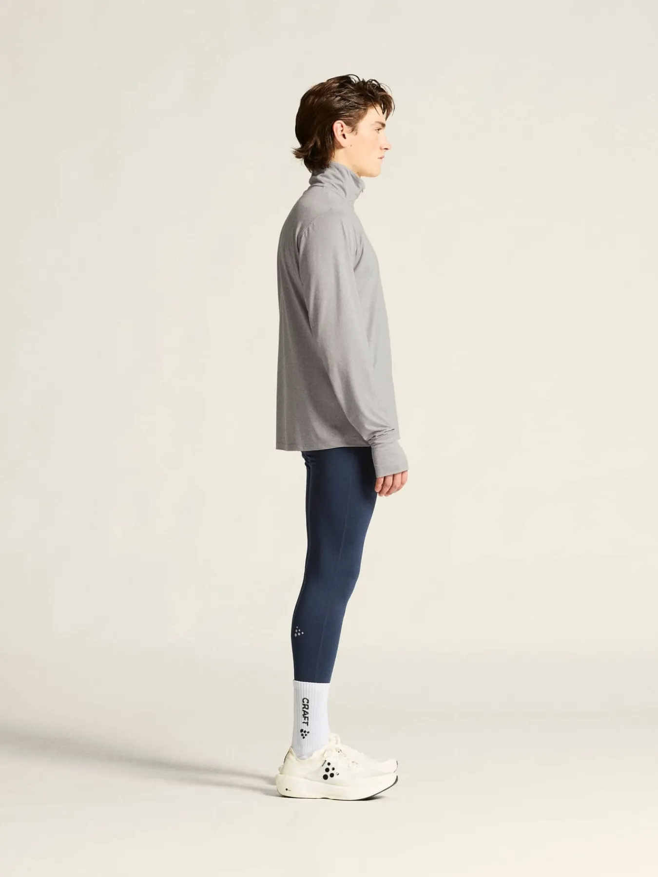 Craft Sportswear T-Shirts & Tröjor|Mellanlager^Flow HZ LS M Grey melange