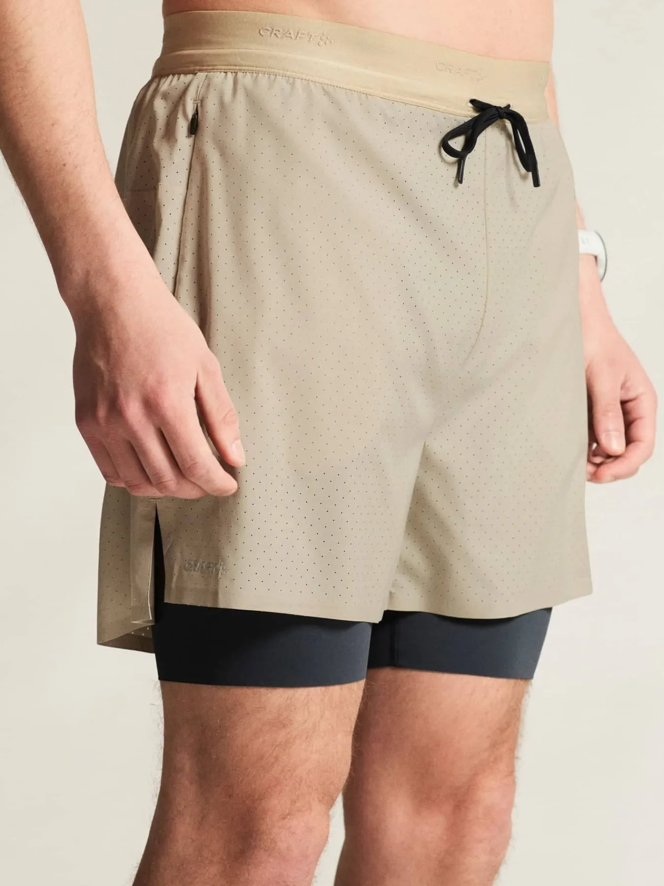 Craft Sportswear Shorts^Hypervent 2-in-1 Shorts M Plaster