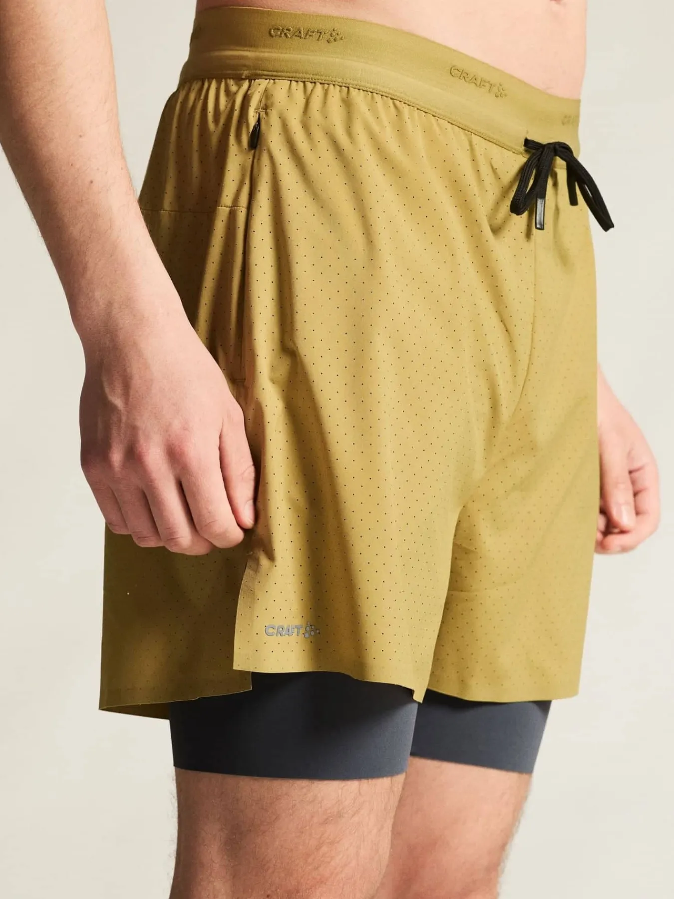 Craft Sportswear Shorts^Hypervent 2-in-1 Shorts M Khaki