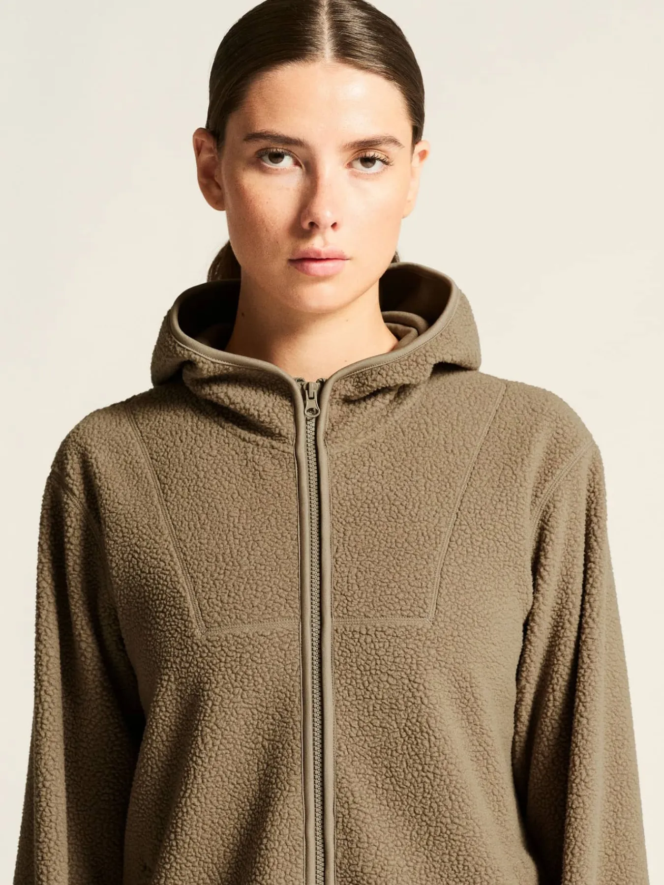 Craft Sportswear Mellanlager & Fleece|Mellanlager^Join Pile Fleece FZ Hood W Taupe