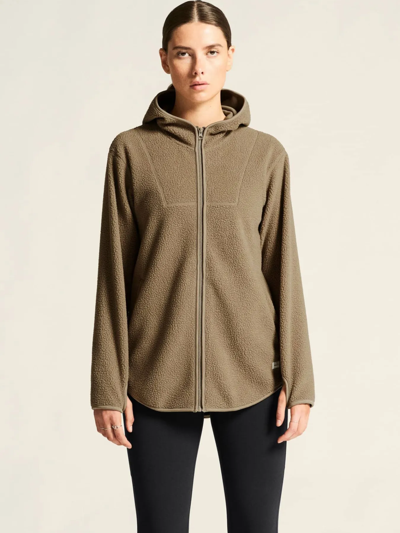 Craft Sportswear Mellanlager & Fleece|Mellanlager^Join Pile Fleece FZ Hood W Taupe