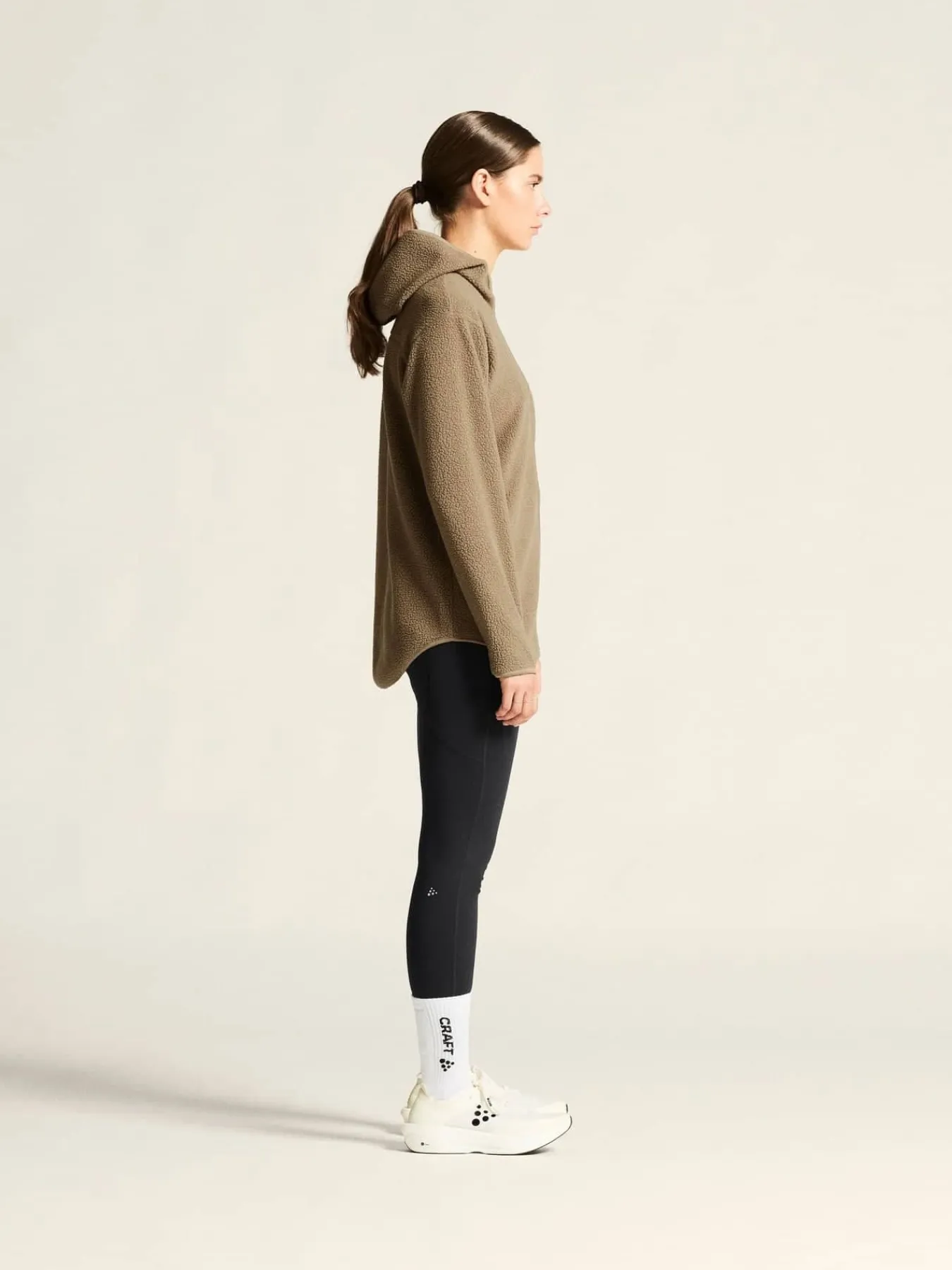 Craft Sportswear Mellanlager & Fleece|Mellanlager^Join Pile Fleece FZ Hood W Taupe
