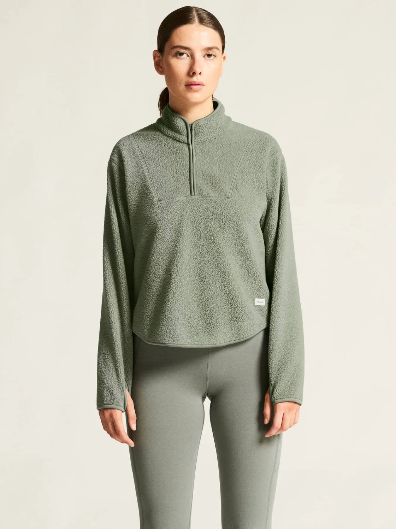 Craft Sportswear Mellanlager & Fleece|Mellanlager^Join Pile Fleece HZ W Leaf