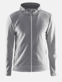Craft Sportswear Hoodies & Sweatshirts^Leisure Full Zip Hood M Grey Melange/White/Grey Melange