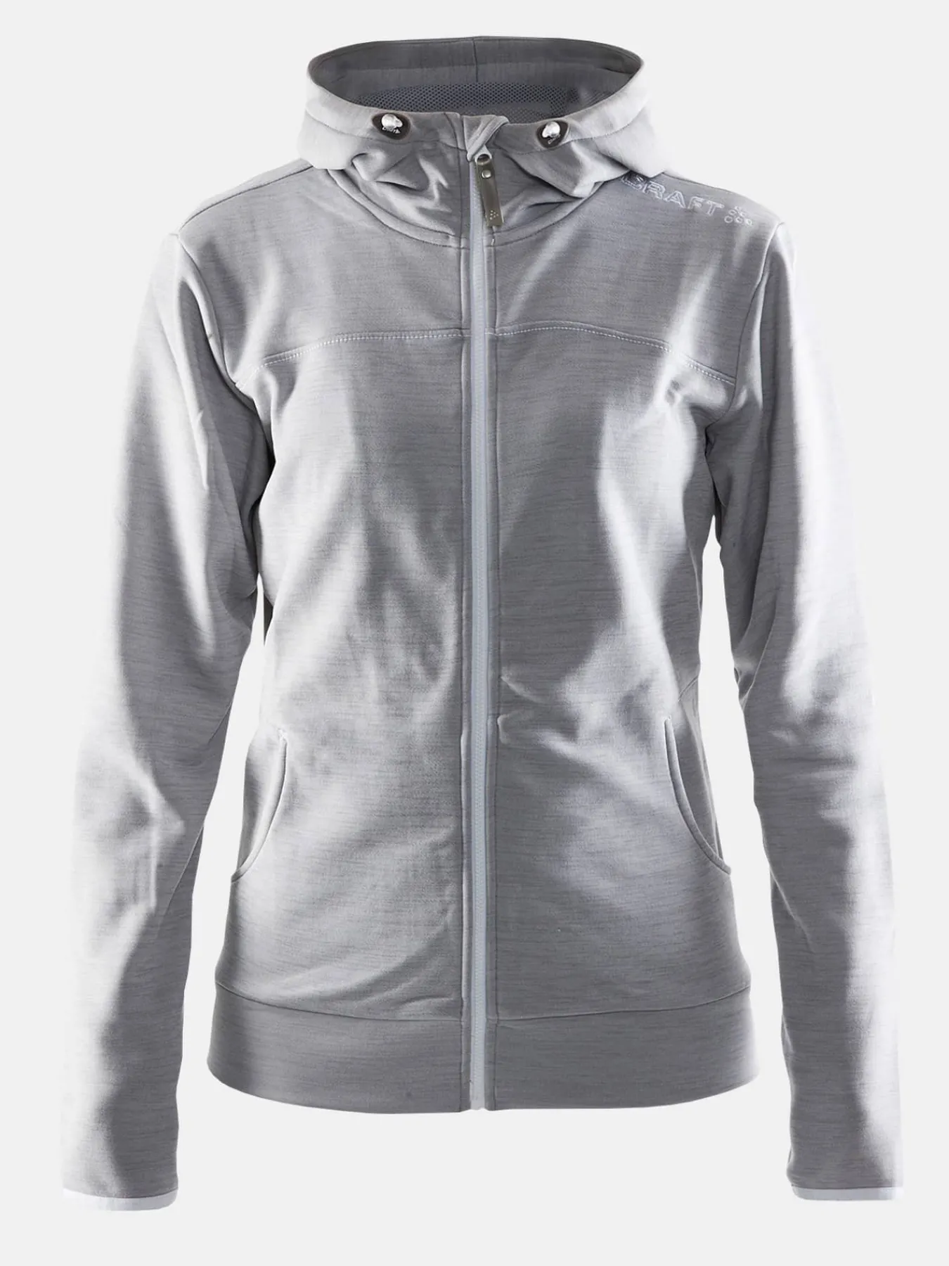 Craft Sportswear Hoodies & Sweatshirts^Leisure Full Zip Hood W Grey Melange/White/Grey Melange