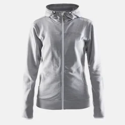 Craft Sportswear Hoodies & Sweatshirts^Leisure Full Zip Hood W Grey Melange/White/Grey Melange