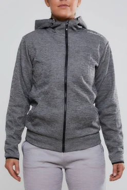 Craft Sportswear Hoodies & Sweatshirts^Leisure Full Zip Hood W Darkgrey melange