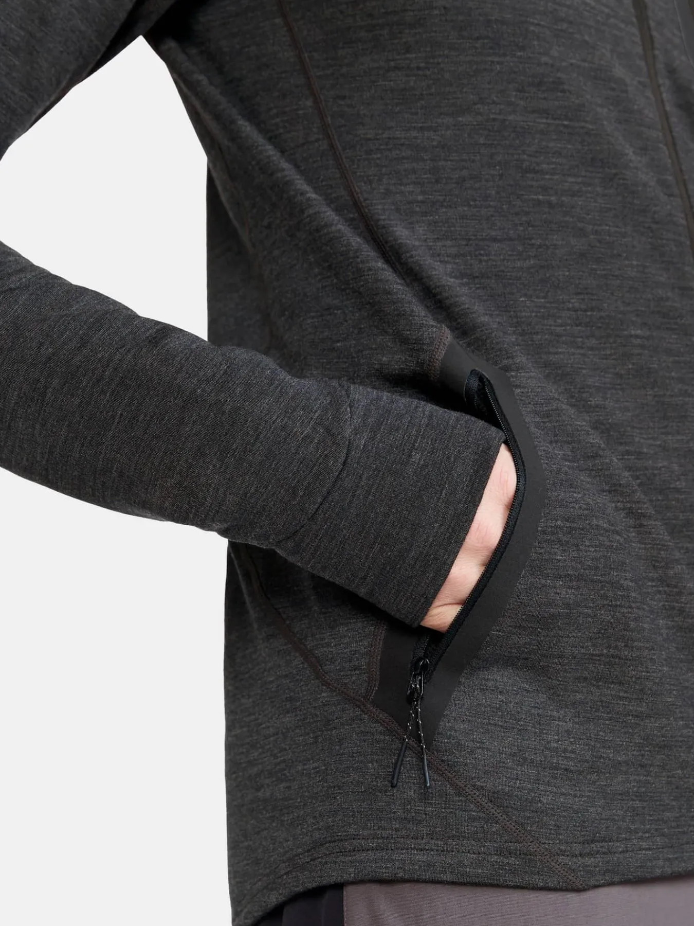 Craft Sportswear Mellanlager & Fleece|Mellanlager^PRO Explore Wool Midlayer M Black Melange