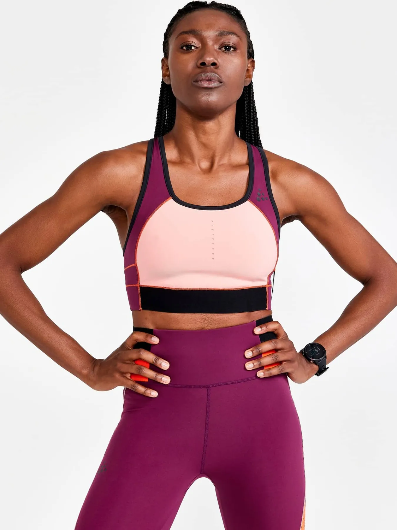 Craft Sportswear Linnen|Träning^PRO HiT Blocked Sport Top W Burgundy-Bleikur