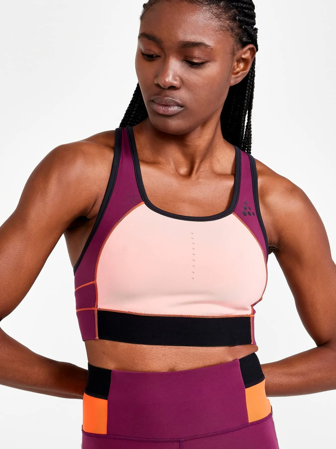 Craft Sportswear Linnen|Träning^PRO HiT Blocked Sport Top W Burgundy-Bleikur