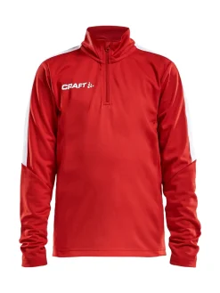 Craft Sportswear T-Shirt^Progress Halfzip Ls Tee Jr Bright Red