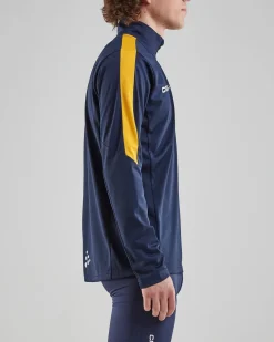 Craft Sportswear T-Shirts & Tröjor|Teamwear^Progress Halfzip Ls Tee M Navy/Sweden Yellow