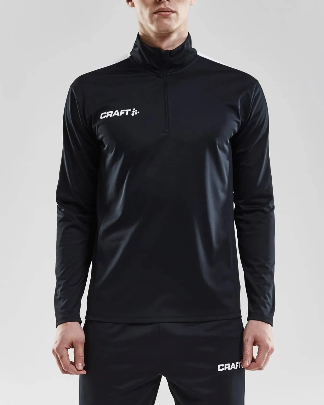 Craft Sportswear T-Shirts & Tröjor|Teamwear^Progress Halfzip Ls Tee M Black/White