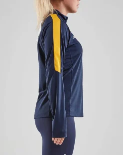 Craft Sportswear Teamwear^Progress Halfzip Ls Tee W Navy/Sweden Yellow