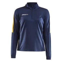 Craft Sportswear Teamwear^Progress Halfzip Ls Tee W Navy/Sweden Yellow