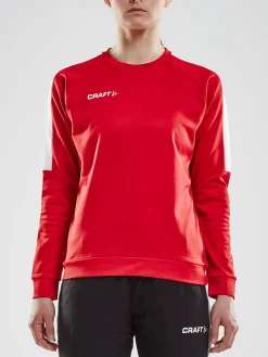 Craft Sportswear Hoodies & Sweatshirts|Teamwear^Progress R-Neck Sweater W Bright Red/White
