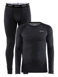 Craft Sportswear Underställ|Underställsset^Wool Merino Set M Black Melange