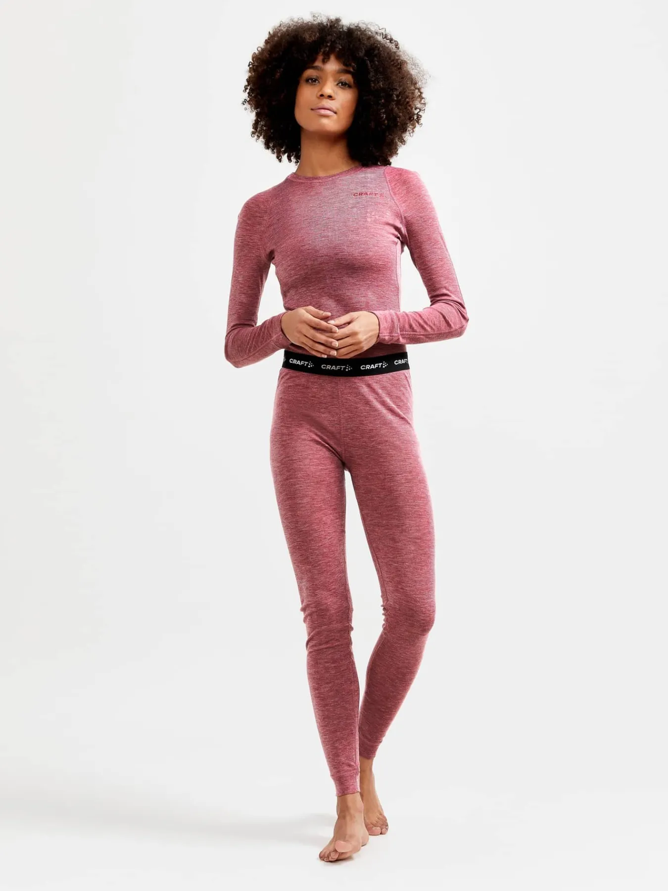 Craft Sportswear Underställ|Aktiva Underställ^Wool Merino Set W Rose-Melange